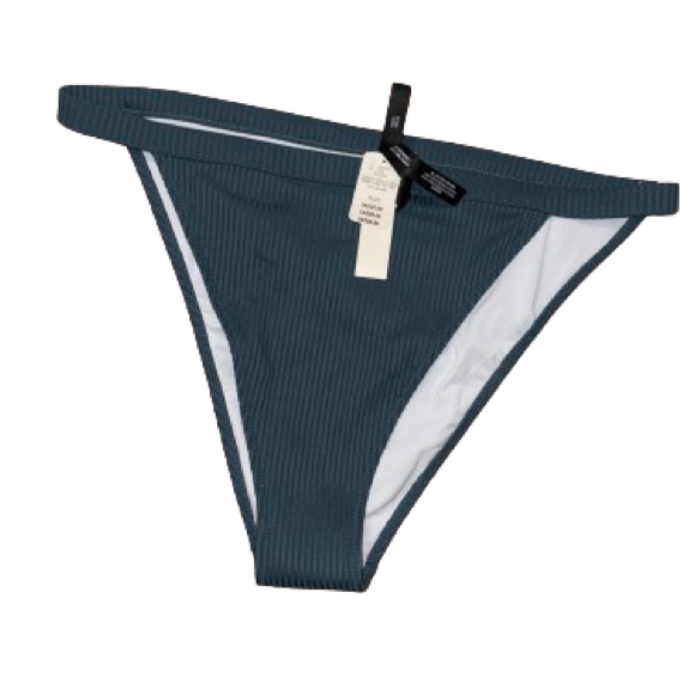 RIBBED HIGH-LEG BIKINI BOTTOM